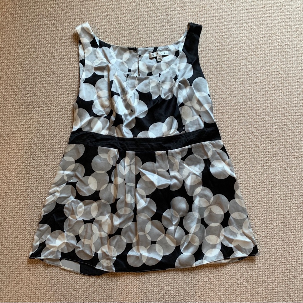 Satin Sleeveless Dot Blouse